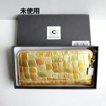 [ 미사용 ] 코코 피오레 라운드 패스너 장지갑 참 포함