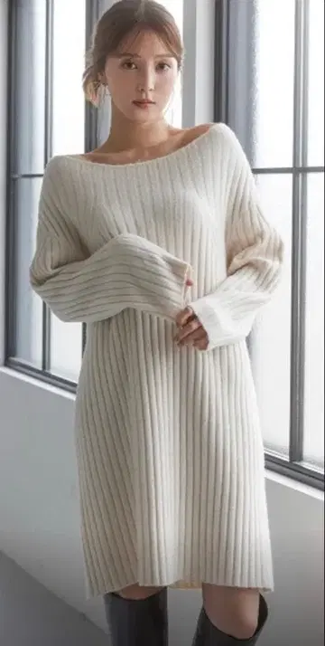 snidel 리브 니트 미니 원피스