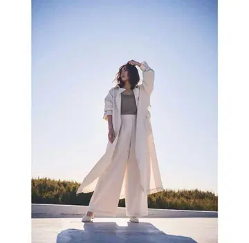 anuans 사이드 벨트 와이드 팬츠 아이보리 S