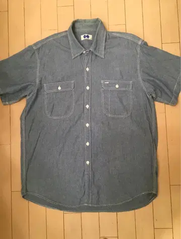 Good Enough 데님 블루 반팔 셔츠 L