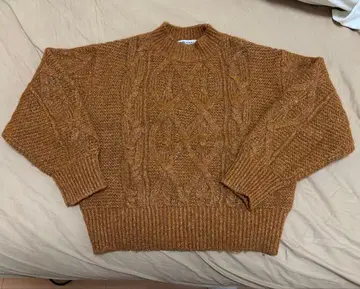 nano 케이블 니트 스웨터 브라운