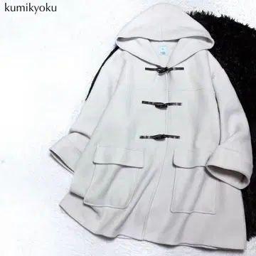 쿠미쿄쿠 빅 사이즈 캐시미어 울 더플 리버 코트 고급 오피스