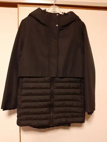 블랙 LL 사이즈 충전솜 코트 여성용