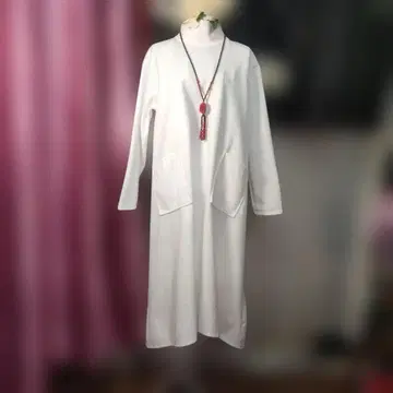 새상품 추가 OFF L 사이즈 화이트 롱 원피스 9180