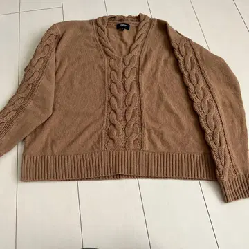 Theory 케이블 짜임 캐시미어 혼방 오픈넥 스웨터 S