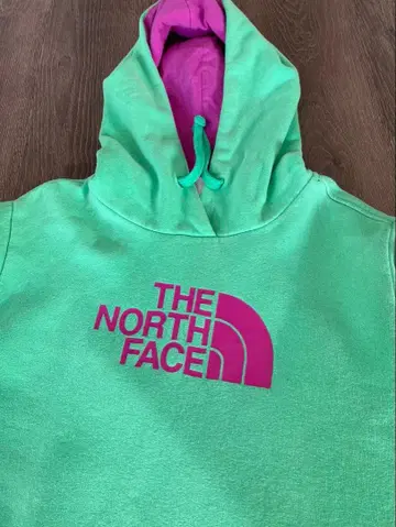 THE NORTH FACE 후드 부착 후드티 그린/퍼플