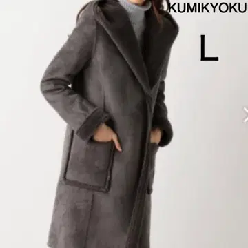 쿠미쿄쿠 보아 코트 리버서블 후드티 그레이 사이즈 3 L 상당