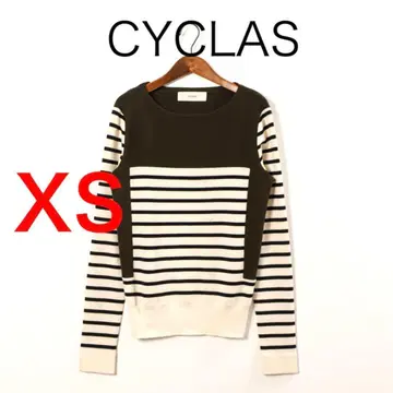 H3135-84 시클라스 패널 보더 긴팔 니트