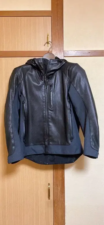 KUSHITANI 후드 부착 가죽 자켓 M 사이즈