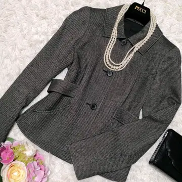 새상품급 M 띠어리 트위드 자켓 2 울 혼방 그레이