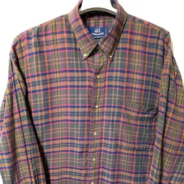 플란넬 셔츠 긴팔 셔츠 그랑파코어 L 올 패턴 보라색 보르도 퍼플