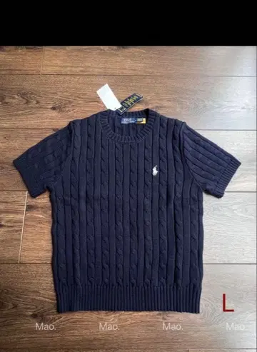 랄프 로렌 반팔 케이블 니트 L