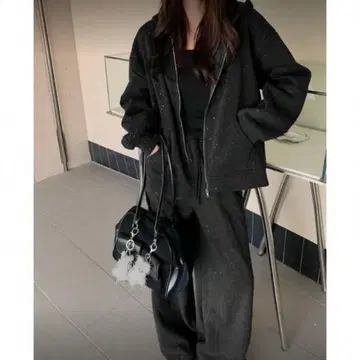 스팽글 블랙 셋업