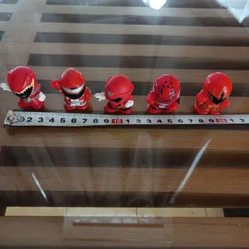 빨간색 슈퍼전대 히어로 피규어 5개 세트