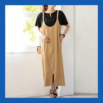 익명 배송 nissen 오버롤 스커트 원피스 LL 베이지