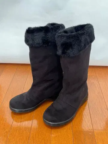 블랙 스웨이드 고어텍스 롱 부츠