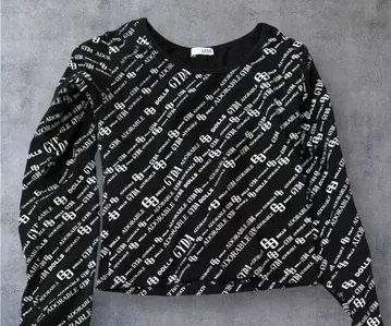 GYDA 로고 프린트 블랙 긴팔 상의