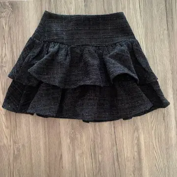 트위드 라메 믹스 미니 스커트