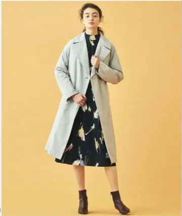 TOMORROWLAND 폴리에스테르 코튼 벨티드 다운 코트 트렌치