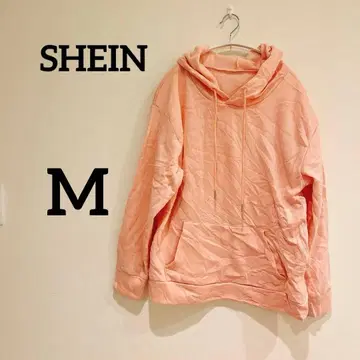 SHEIN [ M ] 핑크 후드티 속기모 캐주얼 심플 레어