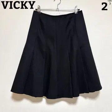 VICKY 플레어 스커트 블랙 2 무릎 기장 A라인 하의