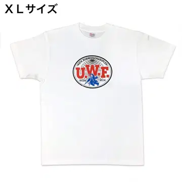 UWF 전설 가슴 마크 완전 복각 프린트 티셔츠 XL 사이즈