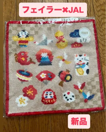 [미사용 새상품] 페이러 손수건 JAL 콜라보 럭키 오너먼트 패턴