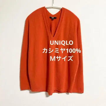 유니클로 3D 캐시미어 스웨터 오렌지 M