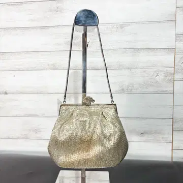 비즈 자수 클러치백 가마구치 파티 포멀 골드