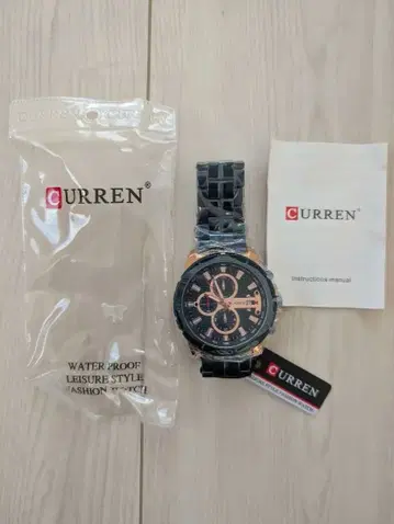 CURREN 크로노그래프 손목시계 블루/골드