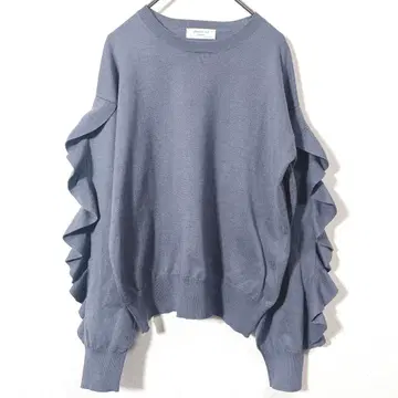 오파크 클립 OPAQUE CLIP 긴팔 니트 프릴 그레이 M