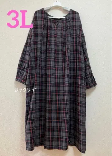 Soul berry 원피스 체크 가을/겨울 플러스 사이즈 3L