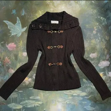 00s 브라운 니트 아우터 페어리 그런지 다크 코어 y2k