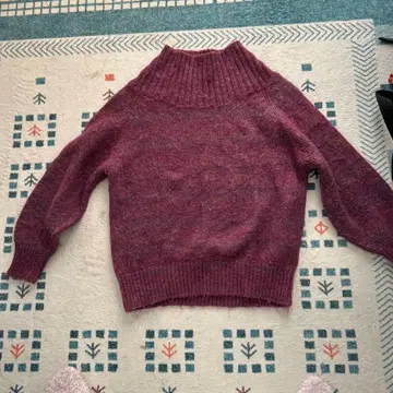 퍼플 터틀넥 니트 긴팔