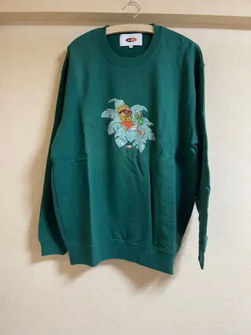 [미사용 새상품] MELLOW 남성용 다크 그린 크루넥 트레이닝복, L