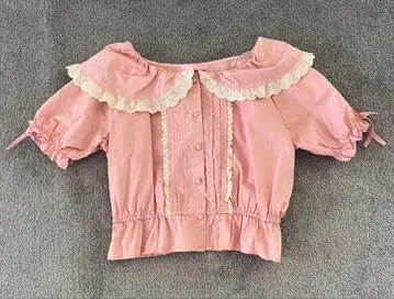 Honey Cinnamon 반팔 블라우스 핑크 프리 사이즈