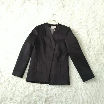 H&M 노카라 새틴 프론트 오픈 테일러드 자켓 32 블랙