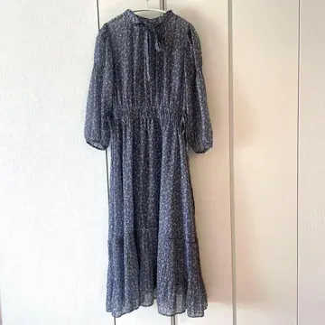 willselection 미니 꽃무늬 플라워 프린트 롱 원피스 스카이블루