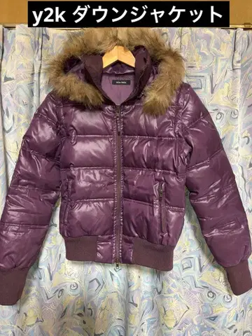 헤이세이 갸루 y2k 다운 자켓 퍼플