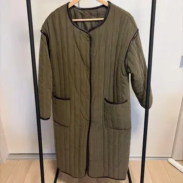 퀼팅 코트 카키 M 사이즈