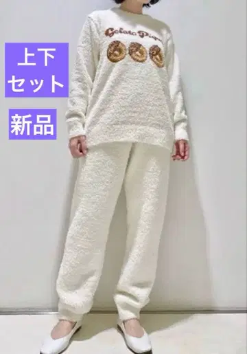 [새상품] 젤라또피케 도넛 자카드 풀오버 & 롱 팬츠 크림