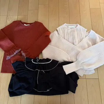 Lily Brown 리브 편직 브라운 니트 묶음 판매