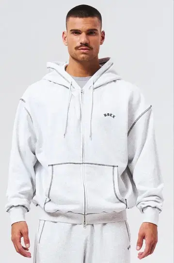 HDEX 그레이 집업 후드티