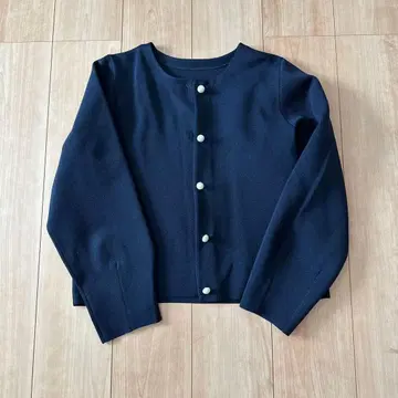 AOKI 네이비 버튼 가디건 긴팔