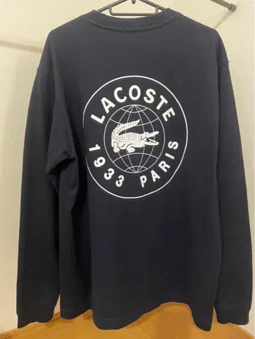 LACOSTE for BEAMS 롱 T 백 프린트 블랙 M