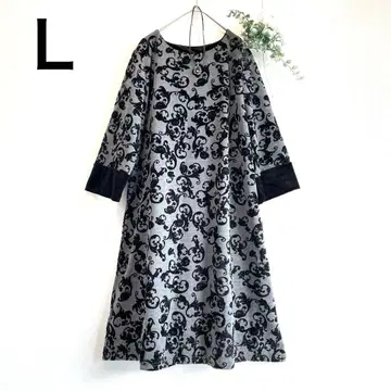 츠다 블랙 다마스크 무늬 원피스 튜닉 관혼상제 L