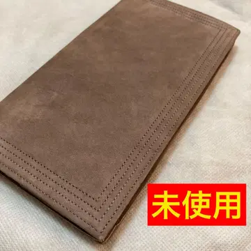 미사용 핑크 베이지 스웨이드 느낌 장지갑 스티치 장식 NOEVIA