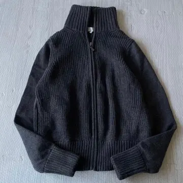 새상품급 자유구 울 지퍼 가디건 차콜 그레이 사이즈 40