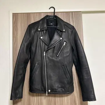 HARE 블랙 가죽(양가죽) 라이더 자켓