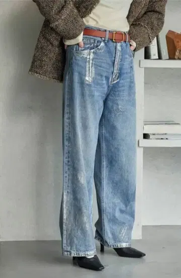 FREAK'S STORE 프릭스스토어 데님 팬츠 호일 프린트